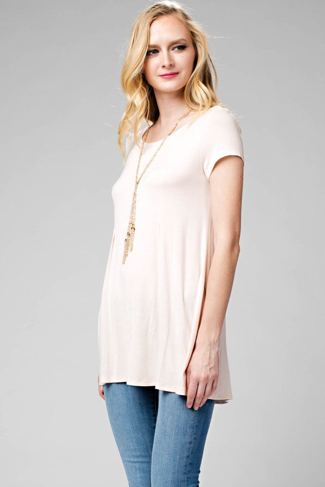 Bamboo Fabric Pleated Tee