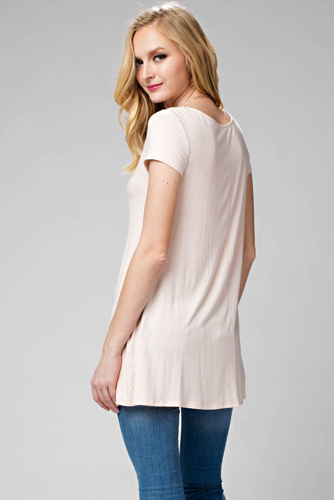 Bamboo Fabric Pleated Tee