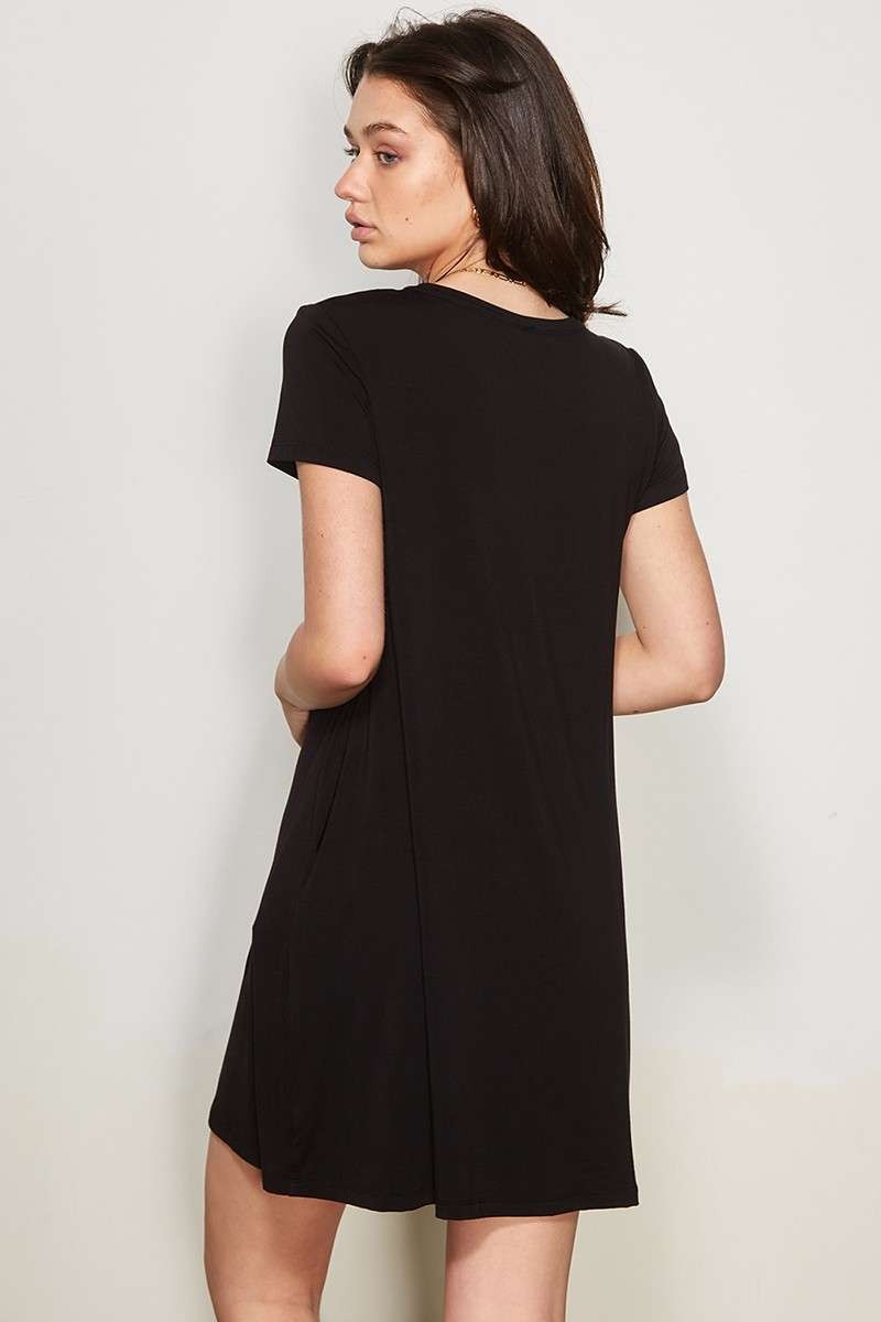 Bamboo Round Neck Tee Dress