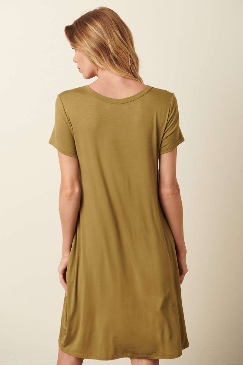 Bamboo Round Neck Tee Dress