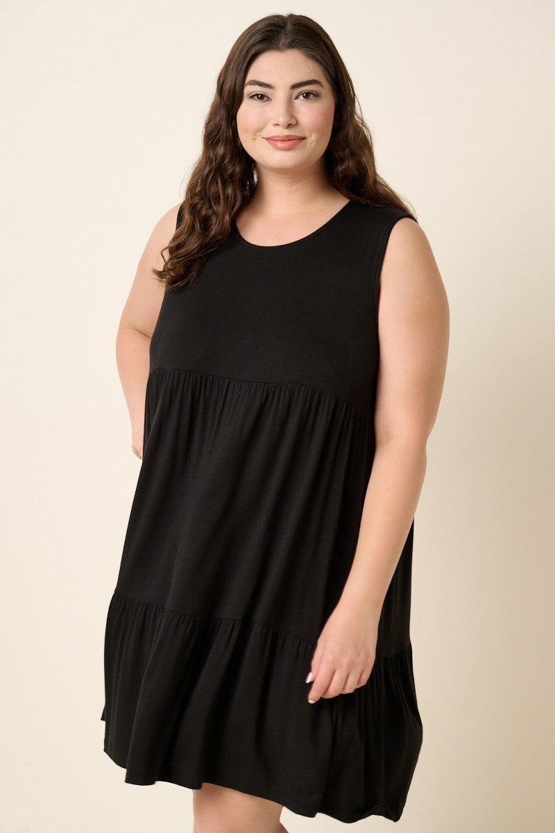 Plus Bamboo Tier Mini Dress