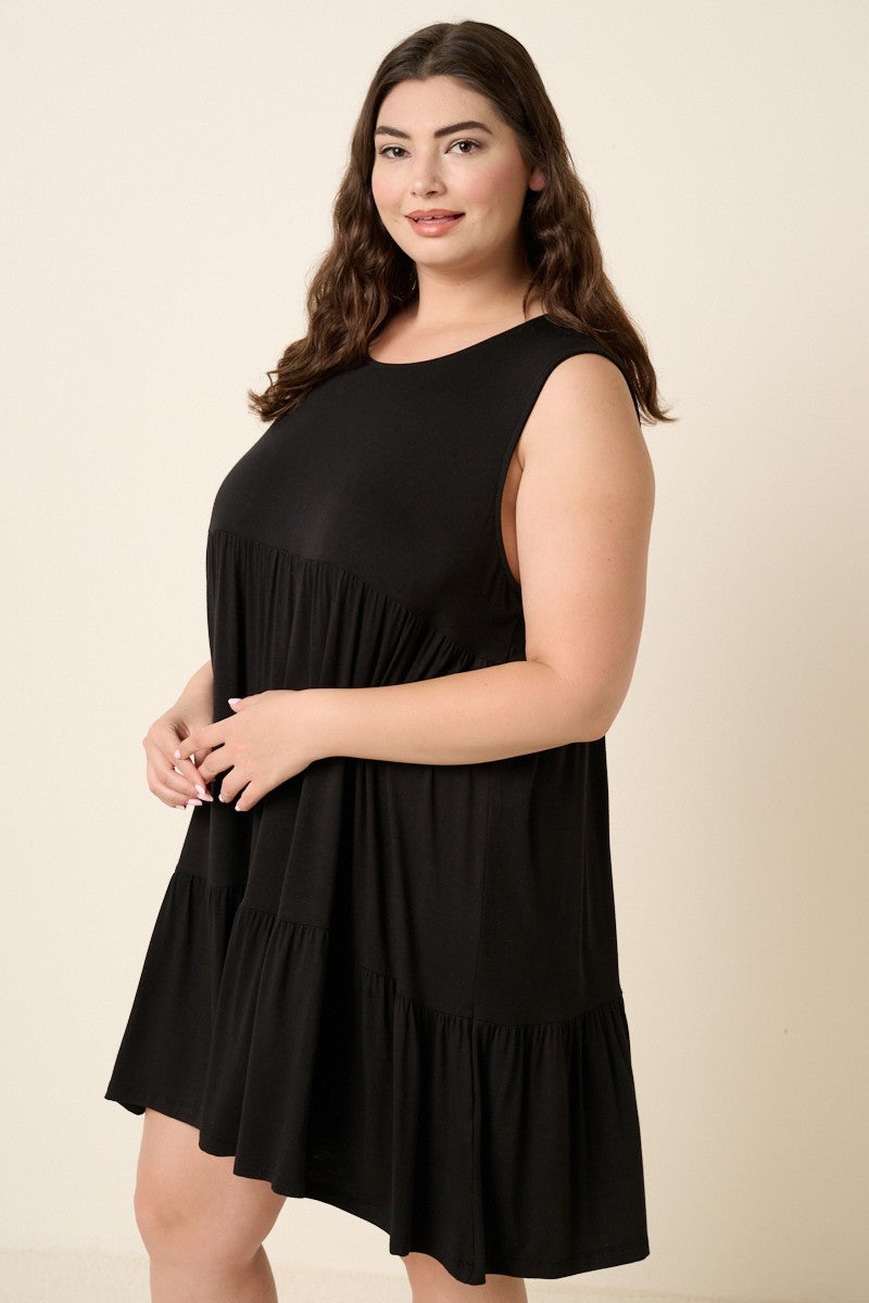 Plus Bamboo Tier Mini Dress