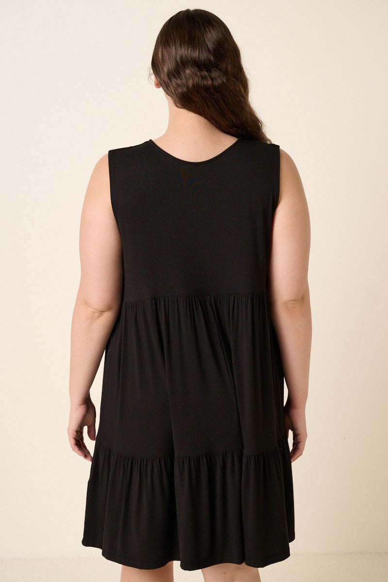 Plus Bamboo Tier Mini Dress